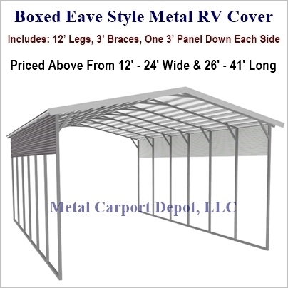 Boxed Eave Style Metal RV Cover