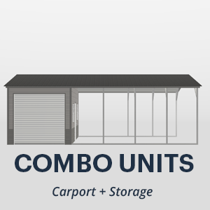 Carport with Storage Combo Units