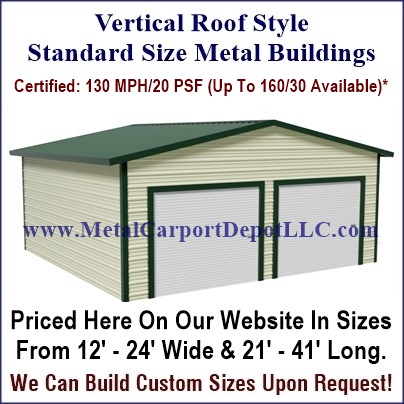 Vertical Roof Style Enclosed Garage