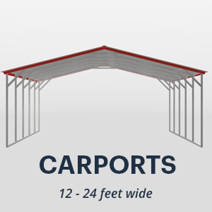 12' to 24' Wide Metal Carports