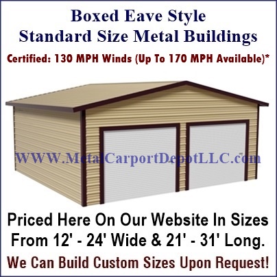 Boxed Eave Style Enclosed Garage