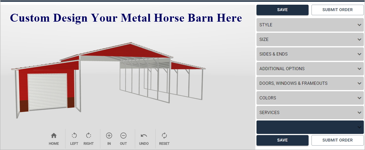 Metal HorseBarn Price Simulator